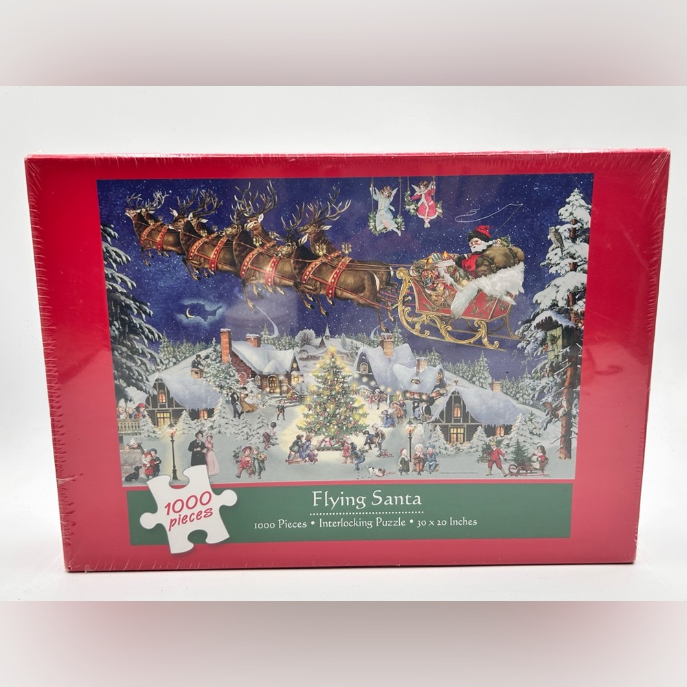 Christmas Flying Santa Village Jigsaw Puzzle 1000 Piece New Sealed